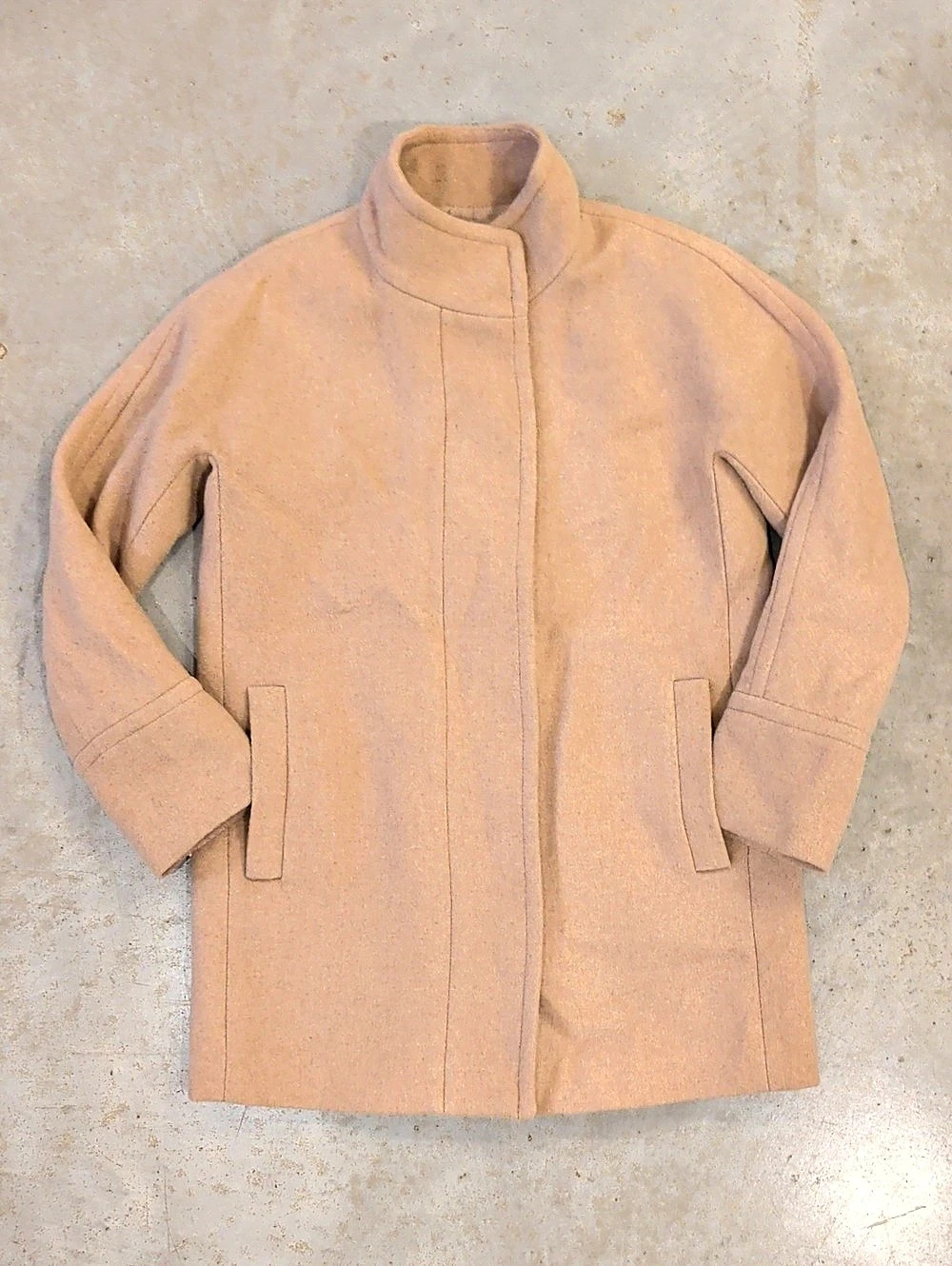 J.Crew Re-imagined Stand Collar Coat in Camel Size 10